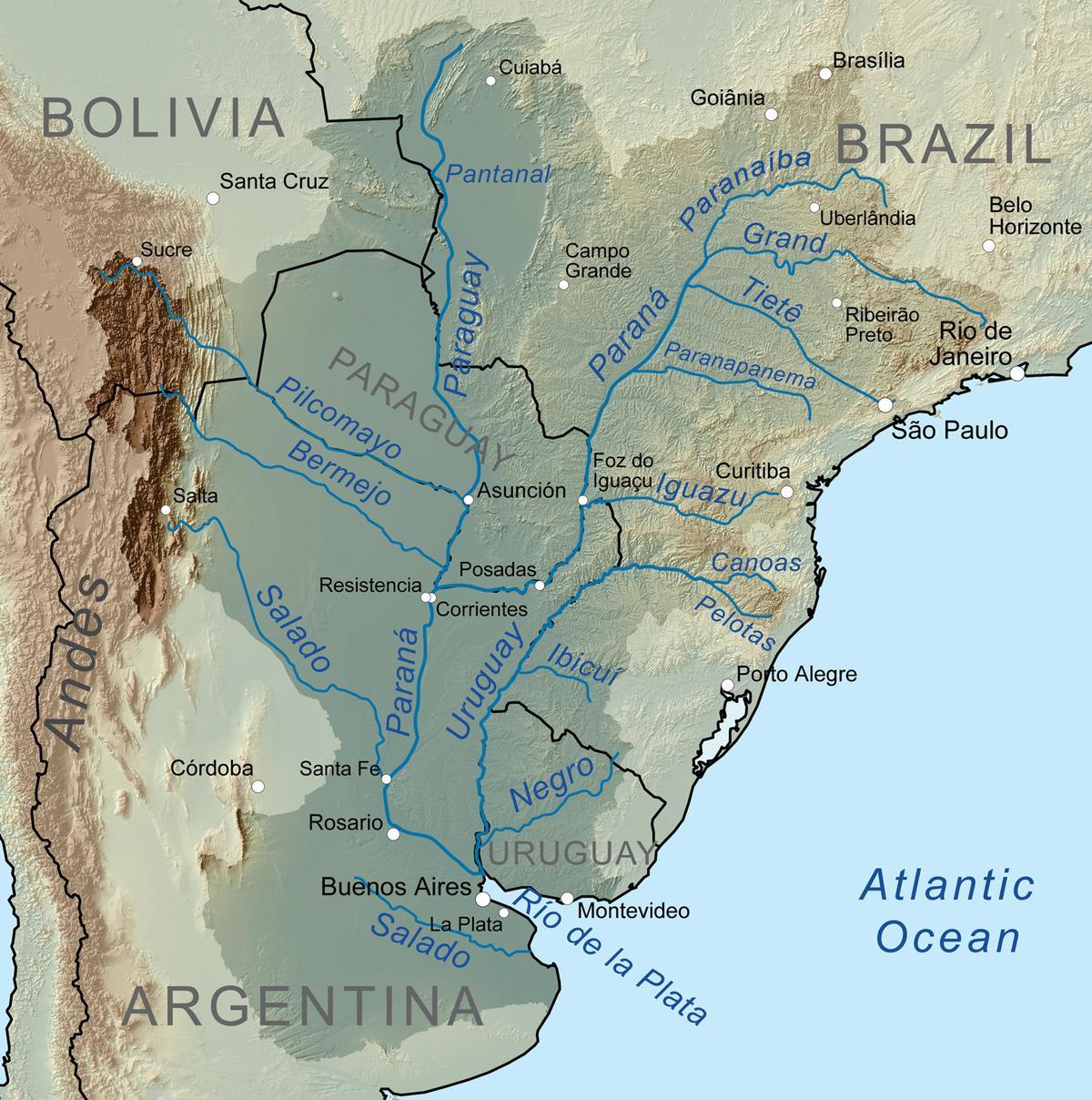 نقشہ کے پیراگوئے دریا